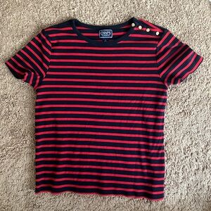 Chaps Striped Short w/Gold Buttons